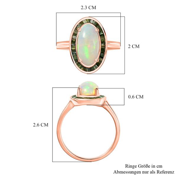 D'Joy AA &auml;thiopisches Welo Opal und gr&uuml;nes Diamant Schmuckset image number 14