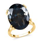 AAA London Blau Topas Ring 925 Silber Gelbgold Vermeil (Größe 17.00) ca. 22.63 ct image number 3