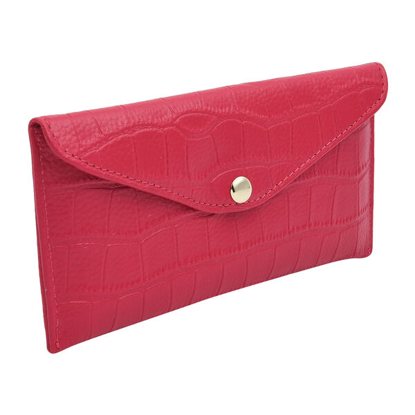 Brieftasche für Damen aus 100% echtem Leder und RFID Schutz, Größe 20,5x10 cm, Rot image number 2