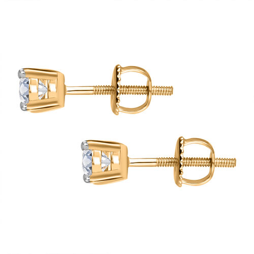 LUXURIANT DIAMOND- SGL zertifizierte VS-EF Labor Diamant Ohrringe in 375 Gelbgold - 0,50 ct. image number 2