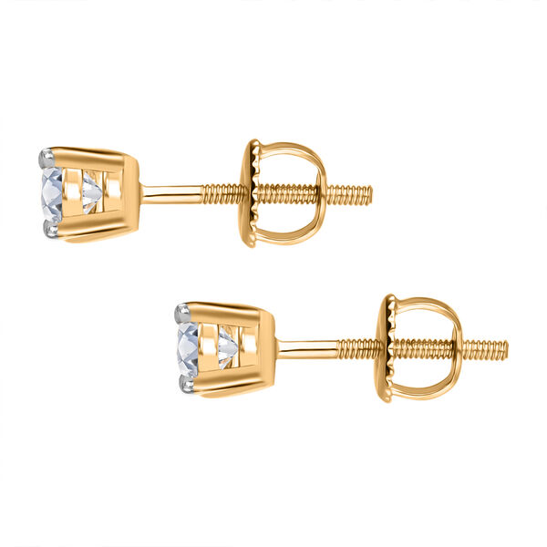 LUXURIANT SGL zertifizierte VS-EF Labor Diamant Ohrringe in 375 Gelbgold - 0,50 ct. image number 2