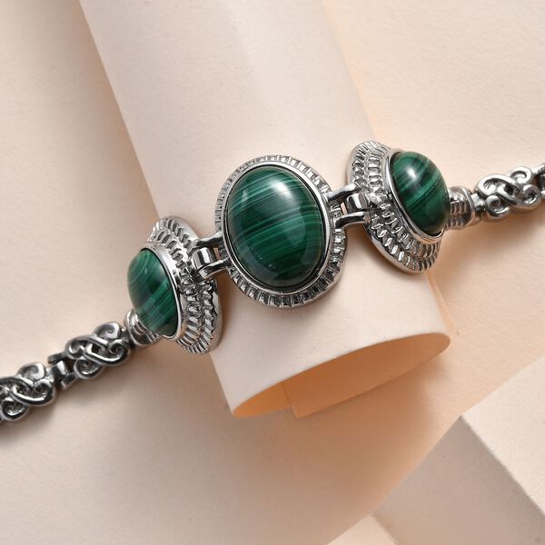 Malachit Armband ca. 18 cm Edelstahl ca. 18.51 ct image number 1