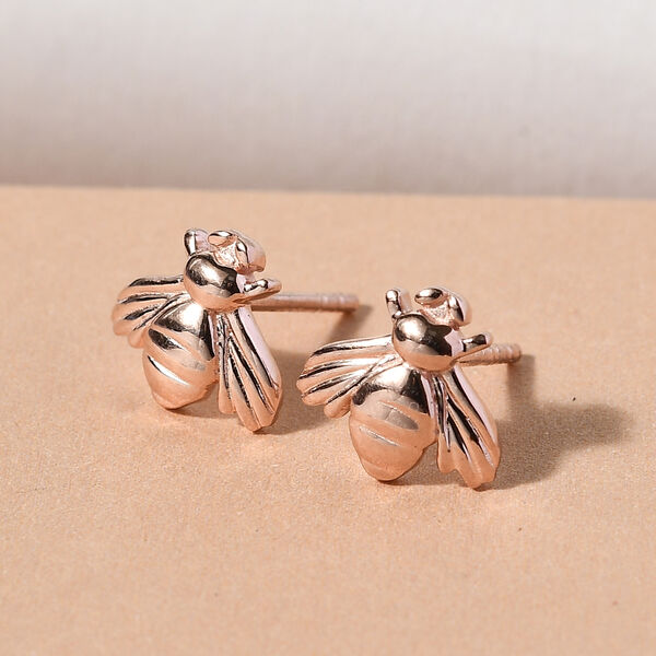 Honigbiene Ohrstecker 925 Silber ros&eacute;vergoldet image number 2