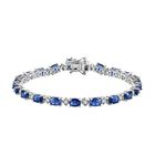 Kaschmir Kyanit und wei&szlig;es Zirkon-Armband, ca. 19 cm, 925 Silber platiniert ca. 13.02 ct