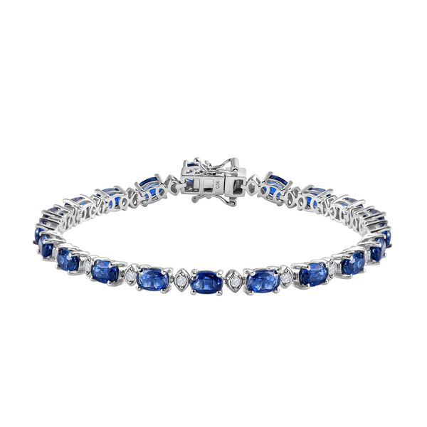 Kaschmir Kyanit und Zirkon-Armband, 19 cm - 13,02 ct.