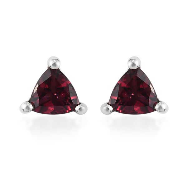 Rhodolith Granat Ohrstecker 925 Silber platiniert ca. 0,88 ct image number 4