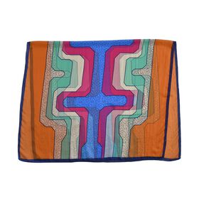 LA MAREY bedruckter Seidenschal, geometrisches Muster