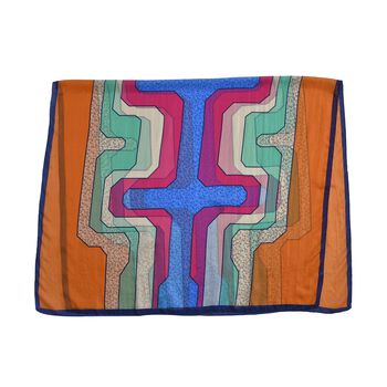 LA MAREY bedruckter Seidenschal, geometrisches Muster