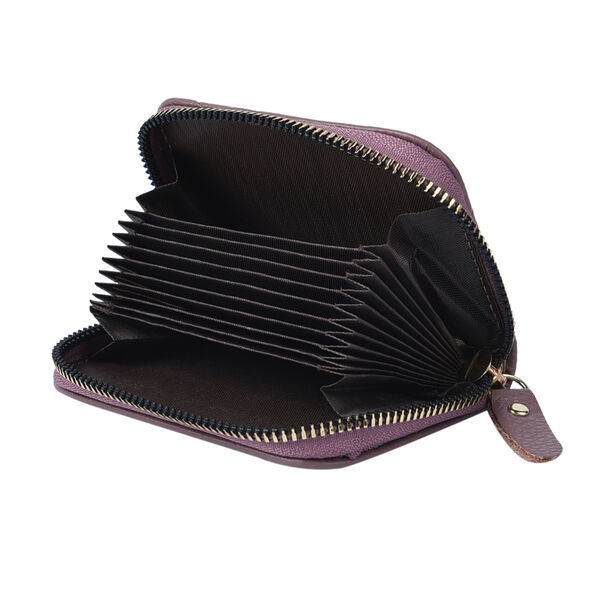 Geldb&ouml;rse aus 100% echtem Leder, Gr&ouml;&szlig;e: 11x7,5 cm, Lila image number 5