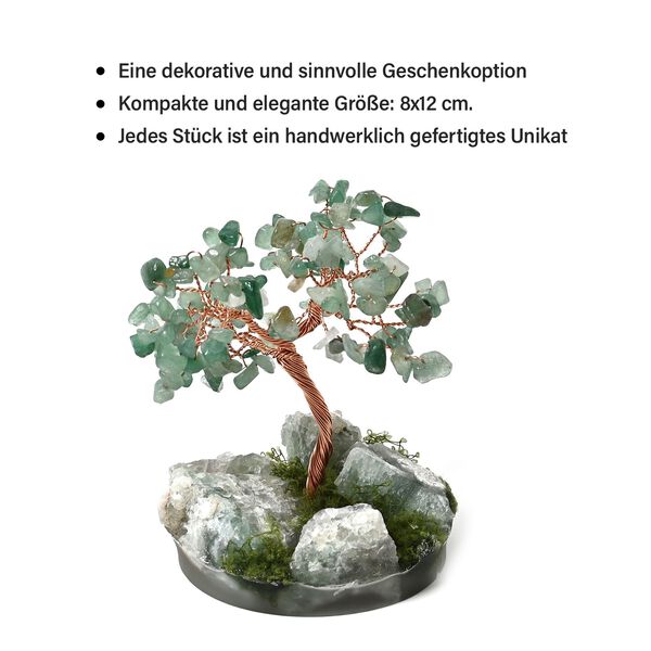 Handgefertigter Aventurin-Kristallbaum aus Kupferdraht, 8×12 cm, Grün image number 4
