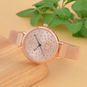 Wei&szlig;er Kristall Uhren 8.5 cm Reiner Edelstahl Std Rose