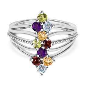 mehrfarbig Ring Messing (Größe 17.00) ca. 1.26 ct