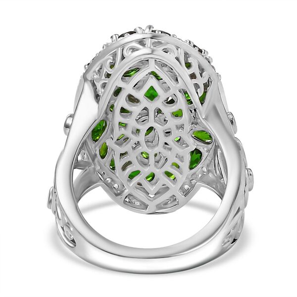 Nat&uuml;rlicher Chromdiopsid, rosa Turmalin und Zirkon-Ring - 6,64 ct. image number 6