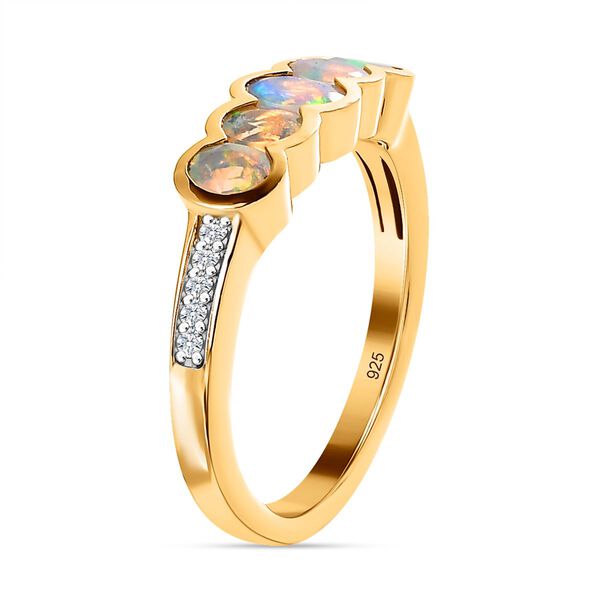 Nat&uuml;rlicher, &auml;thiopischer Welo Opal Ring, 925 Silber Gelbgold Vermeil (Gr&ouml;&szlig;e 18.00) ca. 1.20 ct image number 5