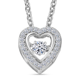 LUXURIANT SI-GH Labor Diamant Anhänger mit 45cm Kette, 925 Silber rhodiniert - 0,25 ct.