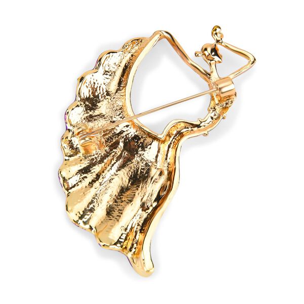 Wei&szlig;er Kristall Brosche emailliert image number 4