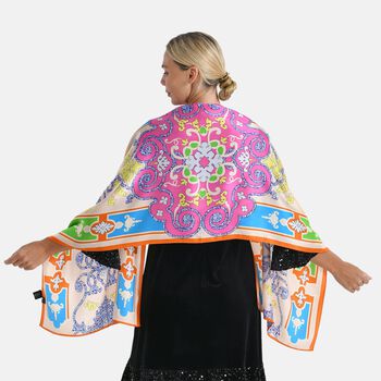 LA MAREY Signature Seidenschal aus 100% Maulbeerseide, 55 x 170 cm, Mehrfarbig