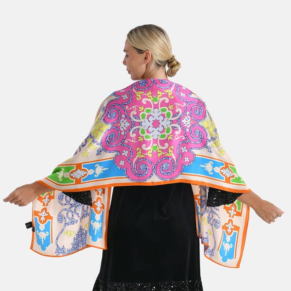 LA MAREY Signature Seidenschal aus 100% Maulbeerseide, 55 x 170 cm, Mehrfarbig image number 2