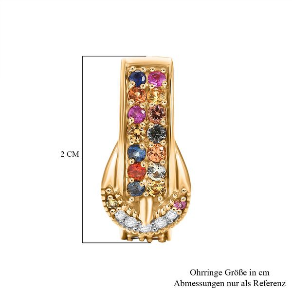 D'Joy AA Mehrfarbig Saphir, Moissanit Ohrringe 925 Silber 750 Gelbgold Vermeil ca. 1,43 ct. image number 5