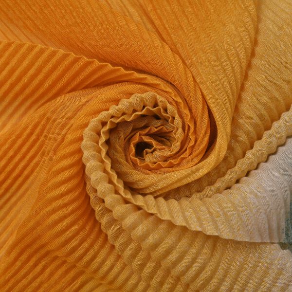 Plissee Schal mit Quasten und Farbverlauf, 180x90cm, gelb image number 6