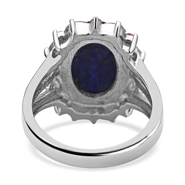 Lapislazuli, fuchsiafarbener und lila Kristall-Ring - 10 ct. image number 6