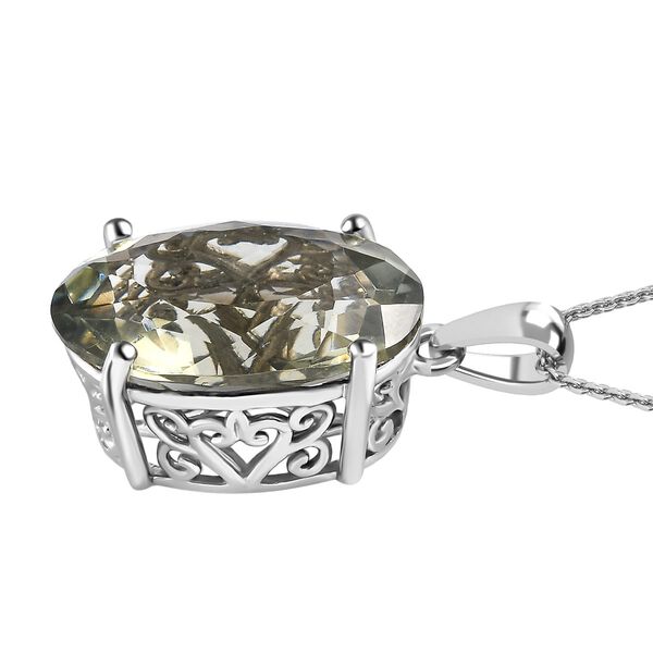 Prasiolith Anh&auml;nger mit Kette, 925 Silber platiniert ca. 15,00 ct image number 4