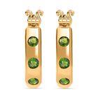 Nat&uuml;rlicher Chromdiopsid Ohrringe 925 Silber vergoldet ca. 0.77 ct