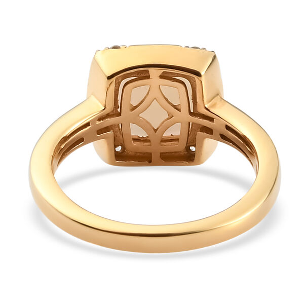 Nat&uuml;rlicher, &auml;thiopischer Opal und Zirkon-Ring, 925 Silber 585 Gelbgold Vermeil  ca. 1,42 ct image number 6