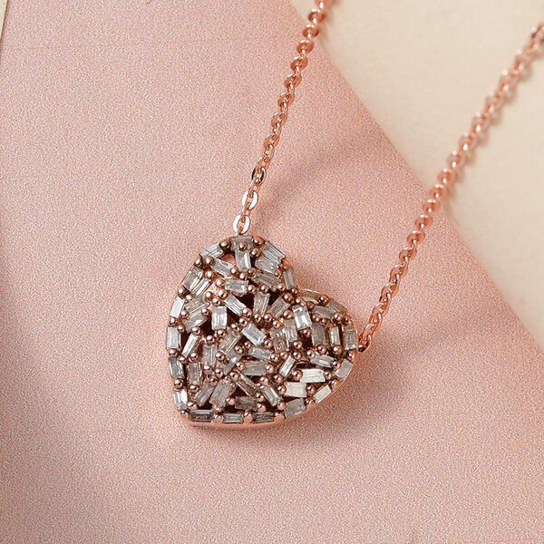 GP Heart Kollektion - Champagner Diamant und blauer Saphir-Anh&auml;nger mit 50cm Kette - 0,33 ct. image number 3