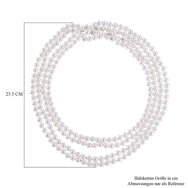 Weiße Muschelkernperlen-Halskette image number 5