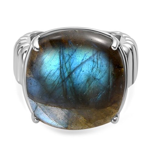 Labradorit Ring, Edelstahl (Größe 16.00) ca. 14.17 ct image number 0