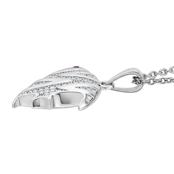 Rhodolith Granat, Moissanit Schmuckset 925 Silber rhodiniert und Edelstahl platiniert ca. 0,27 ct. image number 3