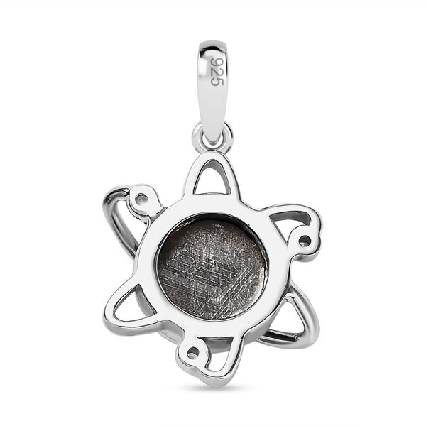 Meteorit, Weißer Zirkon Anhänger 925 Silber platiniert ca. 6,23 ct. image number 5