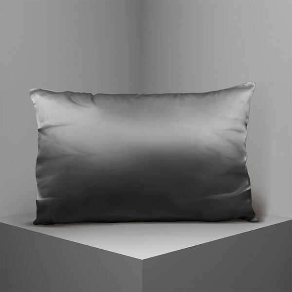 SERENITY NIGHT: Kissenbezug aus 100% Maulbeerseide, Schwarz image number 3