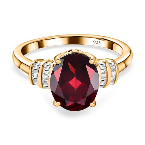 AA Rhodolith Granat und Diamant Ring - 3,18 ct. image number 0