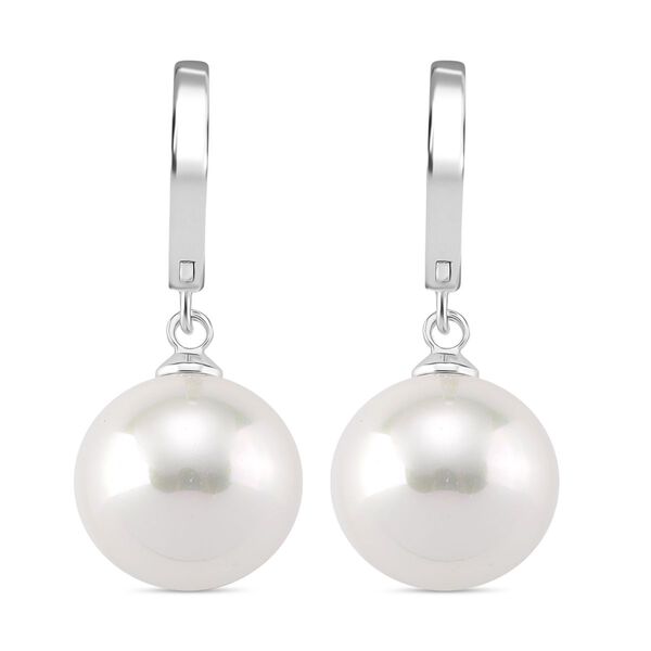 Weiße Muschelkernperle und Zirkonia Ohrringe image number 5