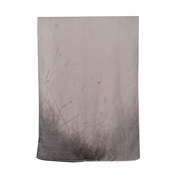 LA MAREY - Luxuri&ouml;ser Floral-Print Schal, Merinowolle und Maulbeerseide, braun image number 2