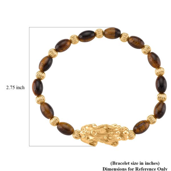 Tigerauge Armband, Flexibles, gelb vergoldet ca. 35.00 ct image number 6