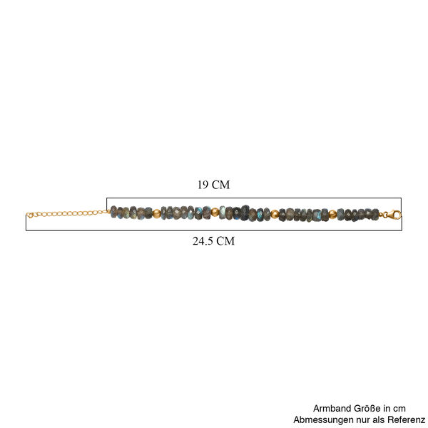 D'Joy AAA Labradorit Armband ca. 19 cm 925 Silber 750 Gelbgold Vermeil ca. 90,00 ct. image number 4
