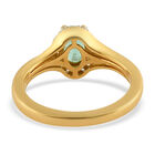 Natürlicher, äthiopischer Smaragd und Zirkon-Ring, 925 Silber Gelbgold Vermeil  ca. 1,03 ct image number 5