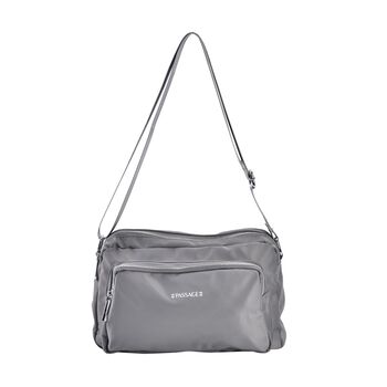 Wasserdichte Umh&auml;ngetasche aus Hochwertiges Nylon, gepolstert, 128 cm Schulterriemen, 27x16x9 cm, grau