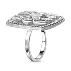 Handgearbeiteter, natürlicher Polki Diamant Ring, 925 Silber platiniert, ca. 1.00 ct image number 4
