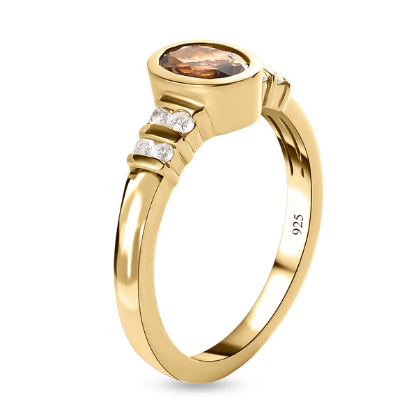 Nat&uuml;rlicher, goldener Tansanit und Zirkon-Ring - 1,02 ct. image number 5