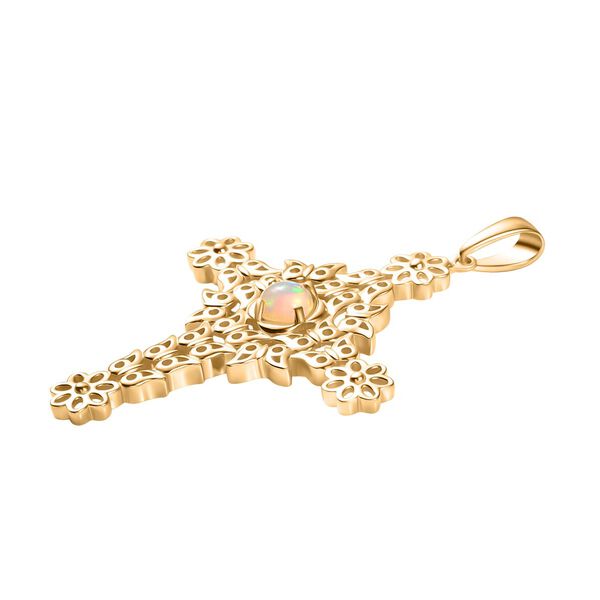 D'Joy AA Nat&uuml;rlicher, &auml;thiopischer Welo Opal Anh&auml;nger 925 Silber 750 Gelb Vergoldet ca. 0.33 ct image number 4