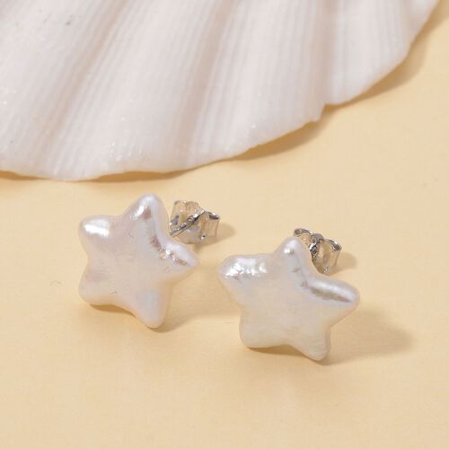 Keshi Perle Ohrringe 925 Silber rhodiniert 6.00 ct image number 1
