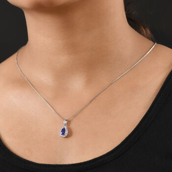 RHAPSODY AAAA Tansanit und Diamant Anh&auml;nger in 950 Platin - 1,17 ct.