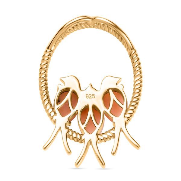 AA Vinicunca-Peruanischer-Opal,, Weißer Zirkon Anhänger 925 Silber 750 Gelb Vergoldet ca. 2,13 ct. image number 4