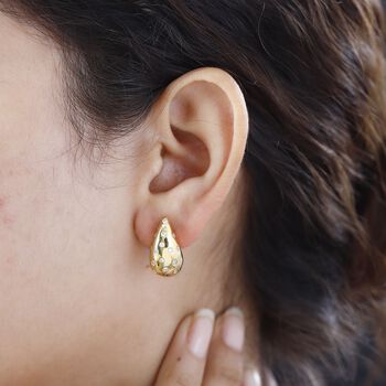 Moissanit Ohrringe, 925 Silber 750 Gelbgold Vermeil - 0,96 ct.