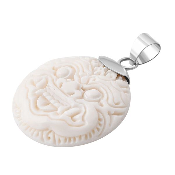 Royal Bali - Ox Bone Rangda-Motiv Anhänger 925 Silber ca. 24.70 ct image number 3