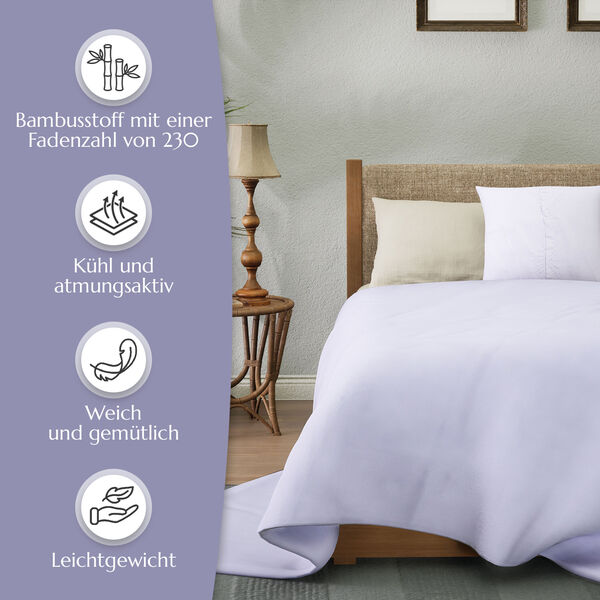 2-teiliges Bettbezug-Set aus 100% Bambus, Weiß image number 9